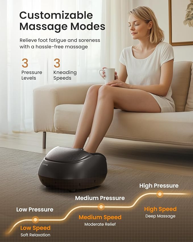 RENPHO Foot Massager Machine with Heat, Shiatsu Foot Massager for Plantar Fasciitis, Birthday Gifts for Women, Cordless Control, FSA Eligible HSA Store Eligible, Up to Size 13