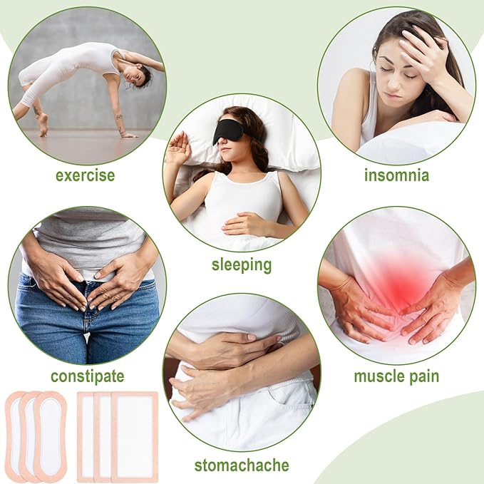 Geiserailie 20 Pcs Large Castor Oil Pack Wrap Kit Disposable Castor Oil Patches Large Self Adhesive Pads for Belly Back Neck Waist Stomach Knee Arm, Portable, Anti Massage Oils Leak, No Wash
