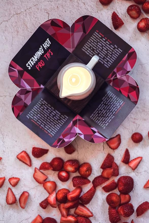 Kissable Massage Oil Candle – Sensual and Romantic Melt Massage Candles for Pleasant and Relaxing Massages (Wild Strawberry)