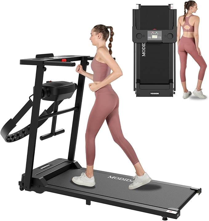 3 in 1 Walking Pad Treadmill with Handle | 1.5HP Under Desk Treadmill for Home Office | Foldable Compact Walking Jogging Running Machine | 220LBS Capacity, ≤45dB Quiet Treadmill