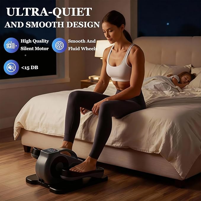Under Desk Elliptical Machine, Electric Elliptical for Seniors with 12 Adjustable, Portable Quiet Elliptical Machine, Seated Pedal Exerciser Equipment for Home