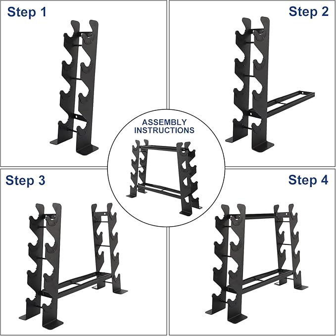 XPRT Fitness Compact Heavy Duty Dumbbell Rack | 400 lbs Capacity 2-Tier Steel Frame | Fits 5–30 lb Dumbbells | Space-Saving A-Frame Design for Home Gym