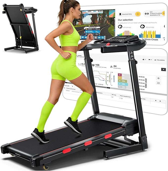 8.7MPH Treadmills for Home, Walking Pad Treadmill with 15% Auto Incline, Portable Treadmill with Handle, 350 lbs Weight Capacity, Heart Rate(XXL)