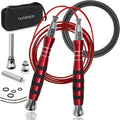 Speed Weighted Jump Rope with Secure Lock Mechanism, 360° Smooth Swivel, Non-Slip Matte Textured Handles, Features 2 Performance Cords for Effective Fitness Workouts
