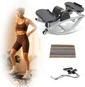 Rock Stepper Side to Side, Digital Display Mini Stepper with Resistance Bands, Steppers for Exercise at Home, Quiet Low Impact Workout Machine for Arm Legs Glutes, Portable Fitness Equipment