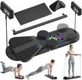 Pilates Board, 8-in-1 Foldable Pilates Reformer Machine with Timer & Resistance Bands, Portable Multifunctional Pilates Kit for Home Workout, Fitness, Exercise, Abs, Core Trainer