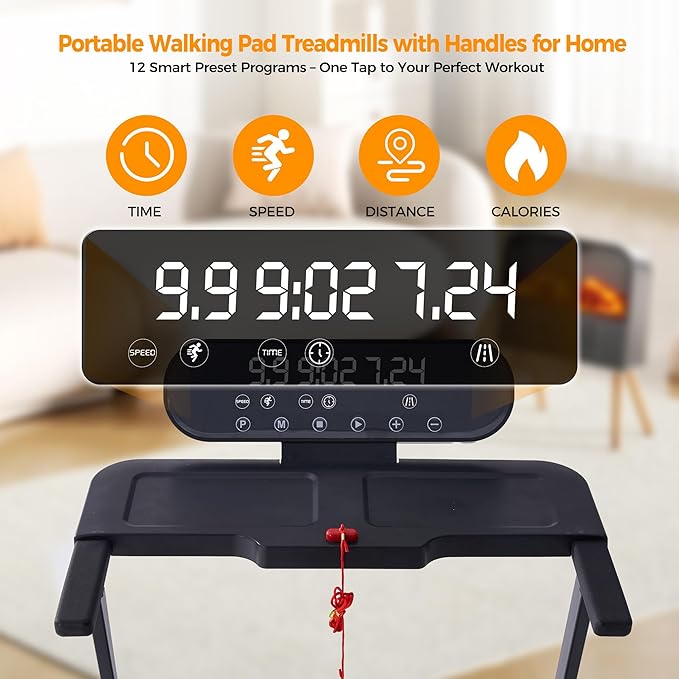 Walking Pad Treadmill with Incline, 2026 Upgrade Portable Treadmill with Handles for Home Small, 3.5HP Small Walking Pad with Handle Bar, 0.6-10.0MPH, 400LBS