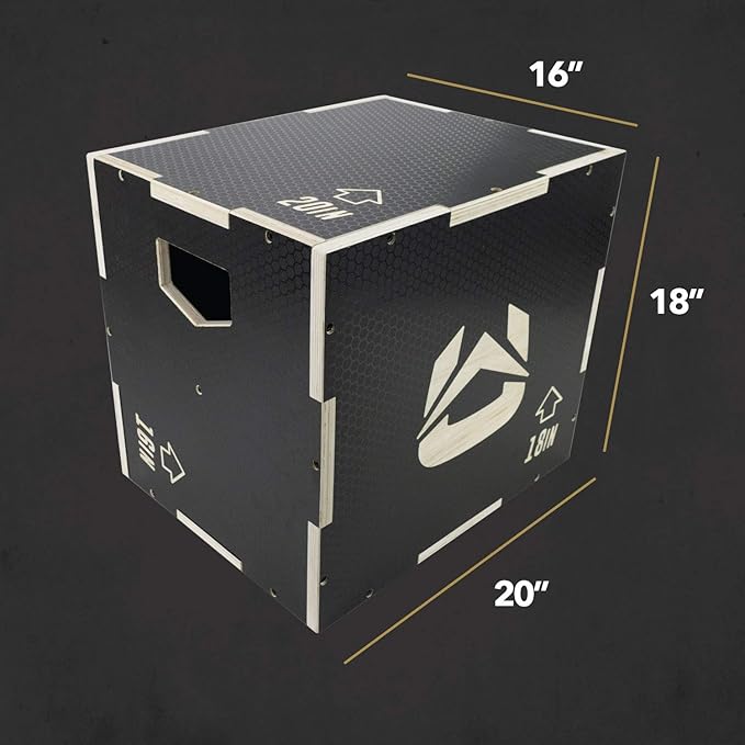 Wooden Plyo Box, 31 Plyometric Jump Training Squat, Step Up, Jumps & More Workout Size S, M, L, XL