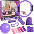 Pilates Kit 13Pcs Home Pilates Essentials Workout Kit with 13" Ring, 10" Ball and Resistance Bands for Women at Home Pilates Equipment Set for Beginners