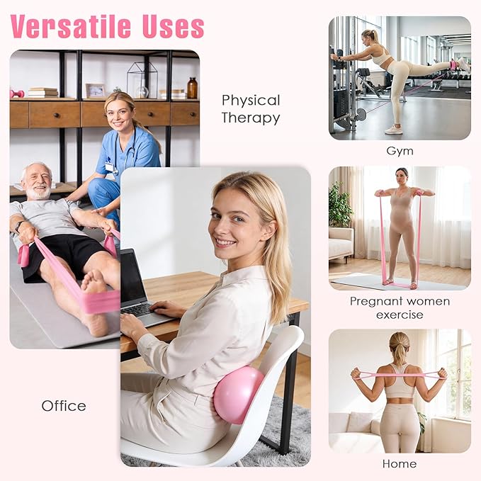 Pilates Equipment, Pilates Kit for Home Workouts, Home Pilates Essentials Kit for Women with Pilates Ring and Ball Set, Socks, ankle resistance bands with cuffs, Resistance Band and Massage ball...