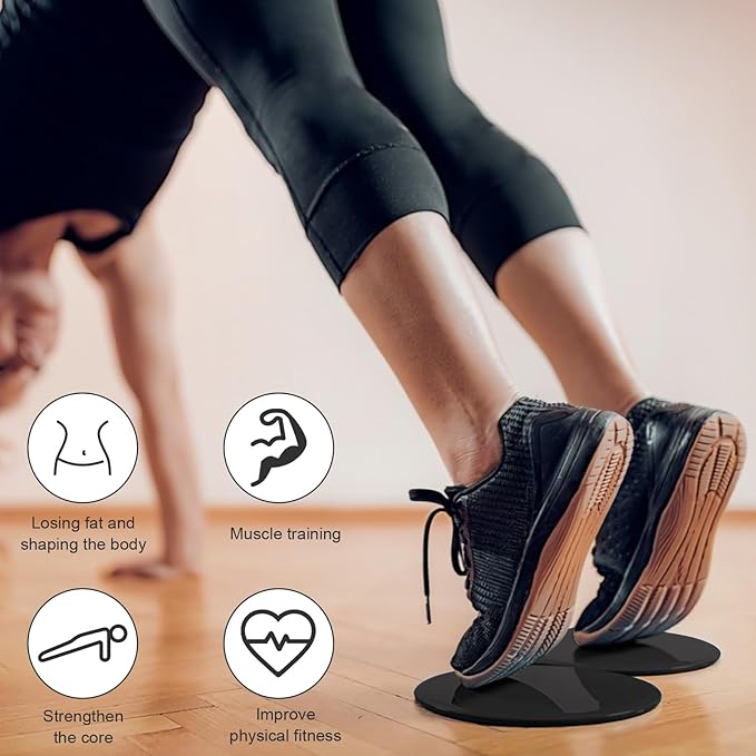 Upgrade Sport Core Sliders for Working Out - Dual Sided Glide Discs for Full Body Workout on Carpet or Hardwood Floor - Fitness & Home Exercise Equipment for Athletes