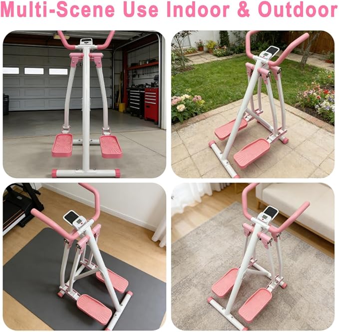 Air Walker Exercise Machine,Foldable Elliptical Machine for Home,Mini Elliptical for Full-Body Low-Impact Exercise with LCD Display Ideal for Home Gym