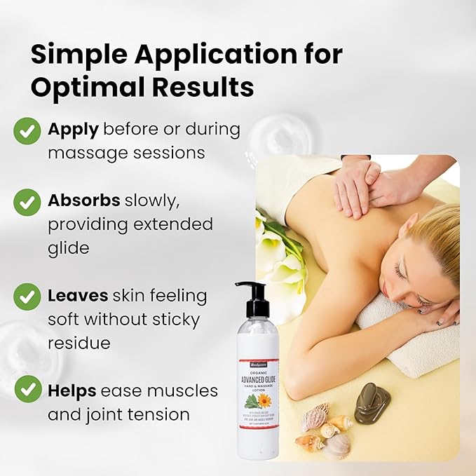 Advanced Glide Massage Lotion with Arnica and Sage Professional Massage Cream for Muscle Relief Hydrating Hand and Body Lotion 8 oz (8 Oz)