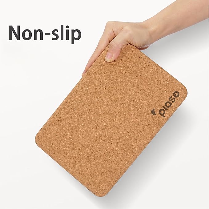 Cork Yoga Block 2 Pack for Pilates, Non-Slip & High Density Blocks for Meditation, Fitness and Stretching, Supportive and Flexibility Brick for Improve Poses Balance