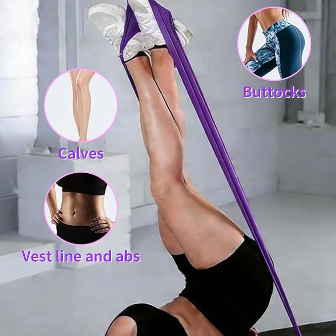 Resistance Bands Long Non-Latex Elastic Stretch Bands Work Out Band for Working Out Women or Men, Exercise Bands Set Yoga, Pilates, Gym,