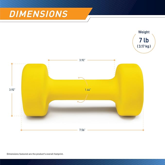 Marcy Colored Neoprene Dumbbell Hand Weights, Exercise Free Weights for Home Gym - Sold in Singles