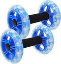 Veemoon Twin-wheel Ab Roller Core Muscle Fitness Wheel for Abdominal Exercise, Blue Abdominal Strengthening Roller for Home Gym and Weight Loss Training