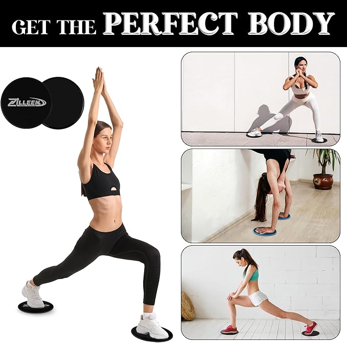ZILLEEN Exercise Core Sliders for Working Out Workout Pilates Sliders Disc