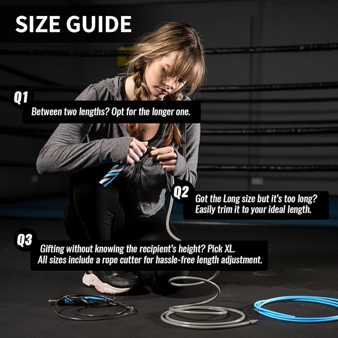Hererope Weighted Jump Rope Set 3-in-1 Interchangeable 1/6lb 1/4lb 1/2lb Professional Jump Ropes for Men Women | Premium Ball Bearing Speed Rope Anti-Slip Leather Grip | Crossfit Boxing MMA