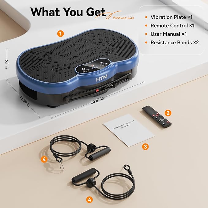 Vibration Plate Exercise Machine - 300 lbs Weight Capacity, 120 Speed Levels, 9 Workout Modes for Home Fitness, Muscle Toning & Weight Loss