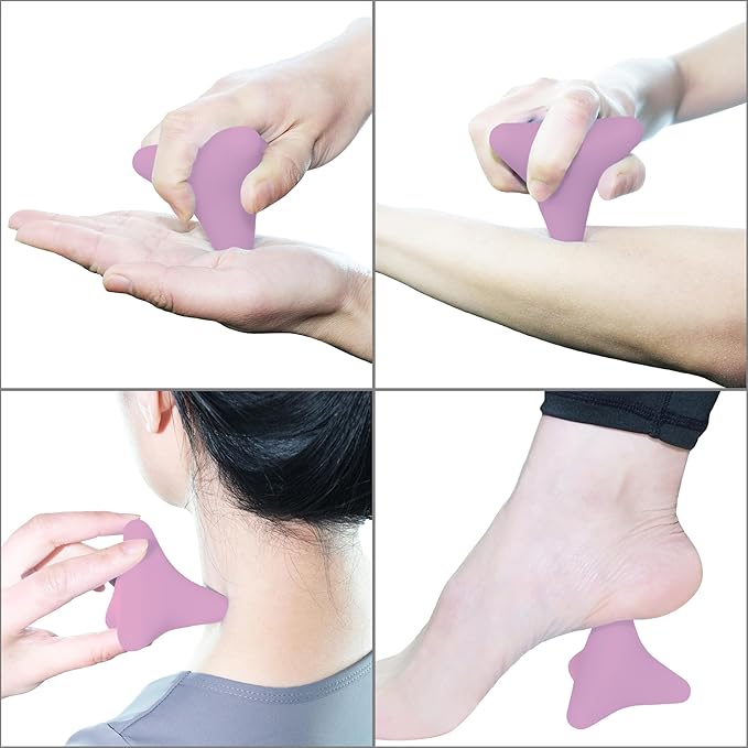 Manual Trigger Point Massage Tool. Small Massager Ball for Deep Tissue Myofascial Release Physical Therapy Plantar Fasciitis Pain Relief Muscle Knot Psoas Hip Flexor Iliacus Release 3×2.6″(Purple)