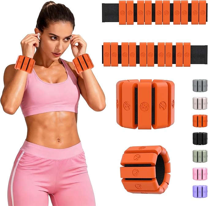 Adjustable Wrist Weights for Women Men, Leg Weights for Women 0.75lb-1lb-1.3lb Each for Walking, Yoga, Dance, Barre, Gym