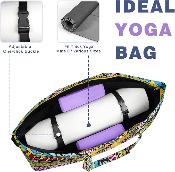 Yoga Mat Bag Yoga Mat Carrier with Shoes Compartment & Wet Pocket Pilates Bag with Zipper Pockets & Yoga Mat Holder Strap Yoga Bags and Carriers Fits All Your Stuff