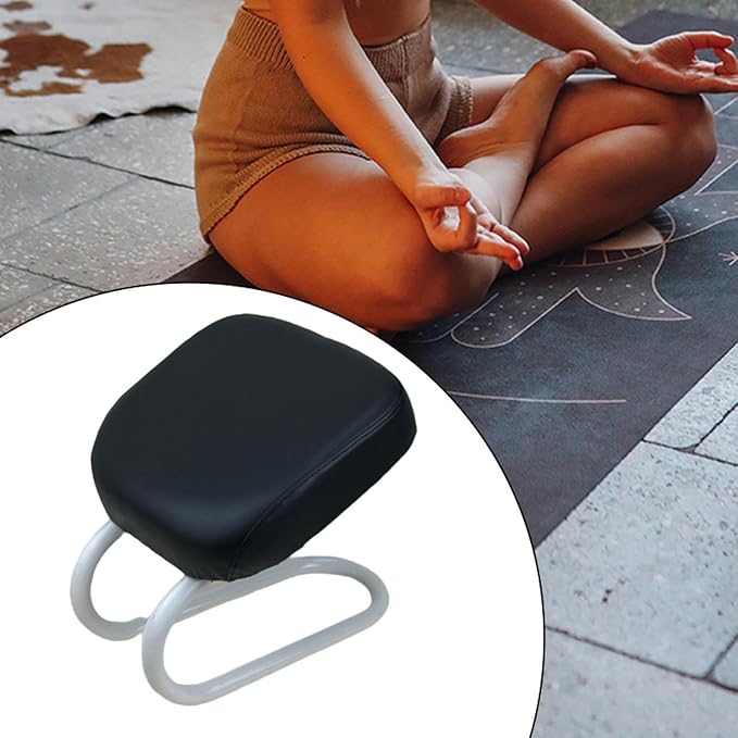 Kneeling Meditation Stool Chair Sturdy Ergonomic Compact Adults Comfortable Gift Seat Meditation Bench for Studio Praying, Black