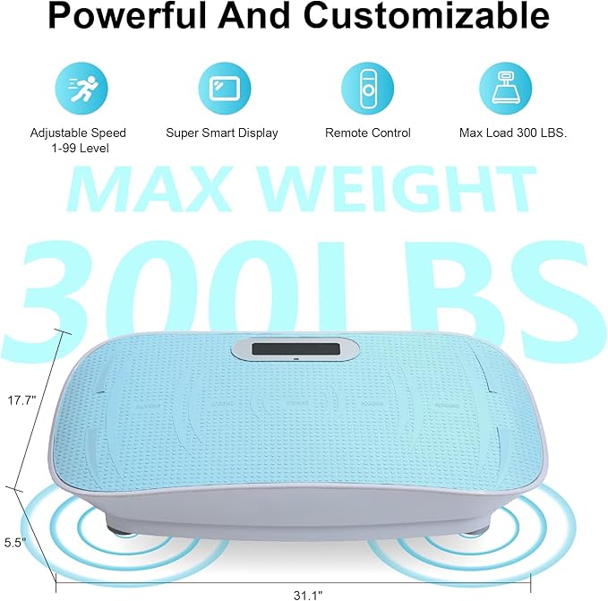 Full Body Vibration Platform Crazy Fitness Massage 10-Frequency Weight Loss & Fat Burner Shaking Machine for Unisex