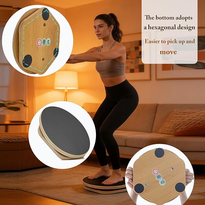 Ab Twister Board for Exercise,12 inch Waist Twisting Disc,Wood Waist Twisting Disc,Full Body Toning Workout,for Slimming and Strengthening Abdominal & Stomach Exercise Equipment