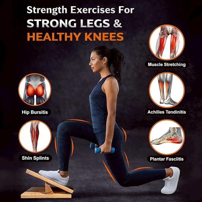 16-Level Adjustable Wooden Slant Board for Squats – 550 lbs Heavy Duty Squat Wedge for Weightlifting & Ankle Mobility – Incline Board for Calf Raises & Leg Day Training【Made in Taiwan KIJO Studio】