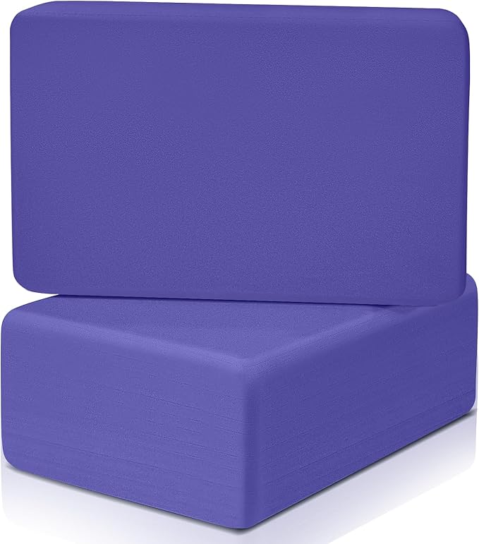 2 Pack 3"x6"x9" EVA Foam Yoga Block Supportive Latex-Free, Non-Slip Exercise Blocks for Pilates, Meditation, Balance, Stretching and Deep Poses