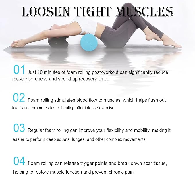 23.6″ Large Foam Roller – Solid High-Density EPP Yoga Column, 5.9″ Diameter for Full-Body Stretch & Myofascial Release, Excercise, Massage and Recovery (Blue)