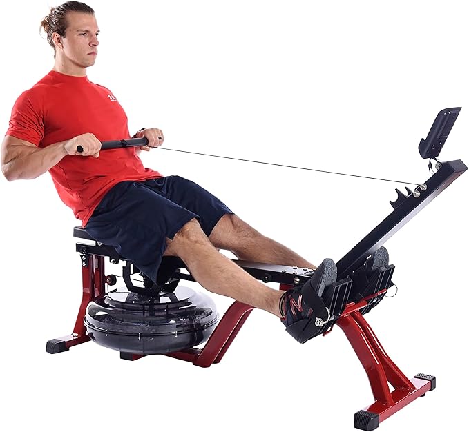 Stamina X Water Rowing Machine with Fitness Coaching App, No Subscription Required - Wireless Heart Rate Monitor Included - Rowing Machines for Home Use