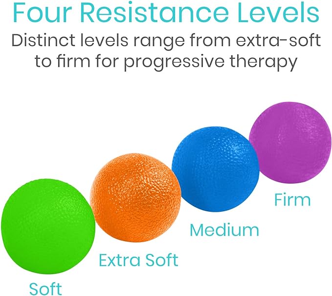 Vive Squeeze Balls for Hand Therapy, Exercise, Arthritis (w/Rehab Video App) - Grip Strengthener Occupational Equipment for Finger, Wrist, Carpal Tunnel, Pain Relief