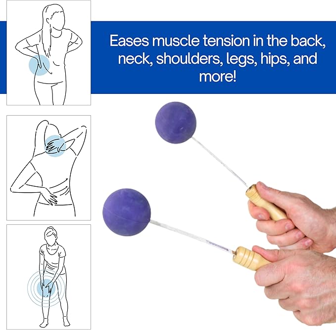Bongers Handheld Percussion Massage Tool – Deep Tissue Trigger Point Tapping Sticks for Whole Body Pain Relief & Muscle Relaxation (Purple Passion)