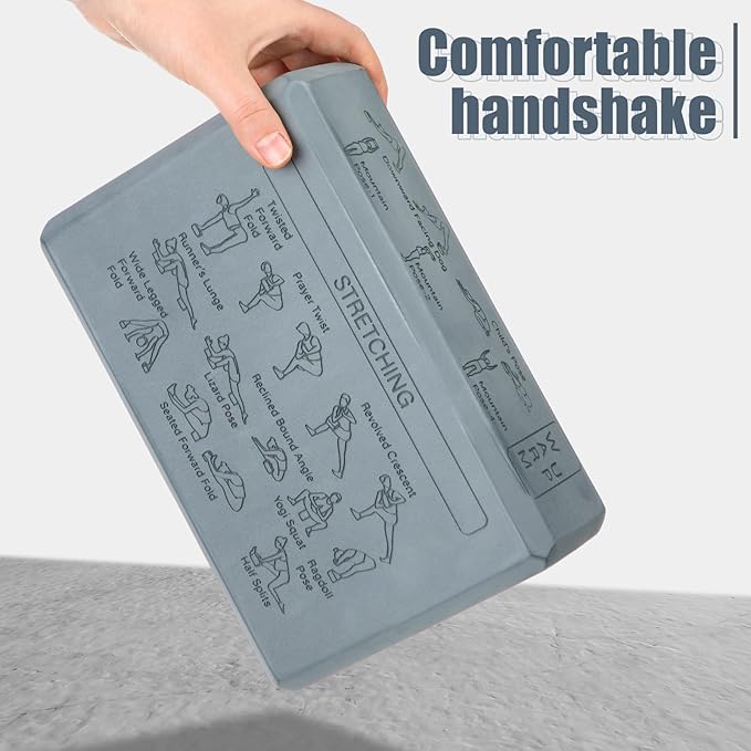 Cork Yoga Blocks 2 Pack Yoga Poses Teaching Cork Blocks, Suitable Poses for Beginners and Experts High Density Block with Non Slip Surface for Better Support, Balance Comfort