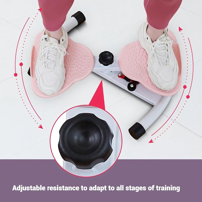 330 lbs Noiseless Anti-Slip Waist Twister Board - Ab Machine with Resistance Bands for Core Exercise & Slimming Waist, Home Gym Equipment Women & Men