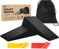 Squat Wedge 2 Pack - Non-Slip 2 Inch Heel Riser for Deeper Squats, Ankle Mobility & Calf Stretching, Portable Slant Board with Storage Bag, Heavy Duty Squat Blocks