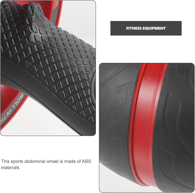 Ab Roller Wheel Exercise Wheel for Core Workout with Auto-rebound Function, Home Fitness Equipment for Men and Women, Gray and Red Random Color, Abdominal Strength Training Tool