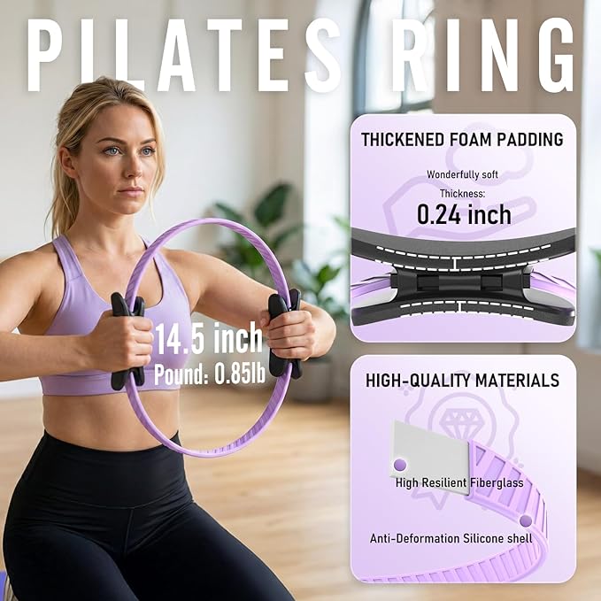JKSHMYT Pilates Ring, Pilates Equipment- 14.5" Home Pilates,Starter Sets,Better me Essentials Magic Pilates for Workouts