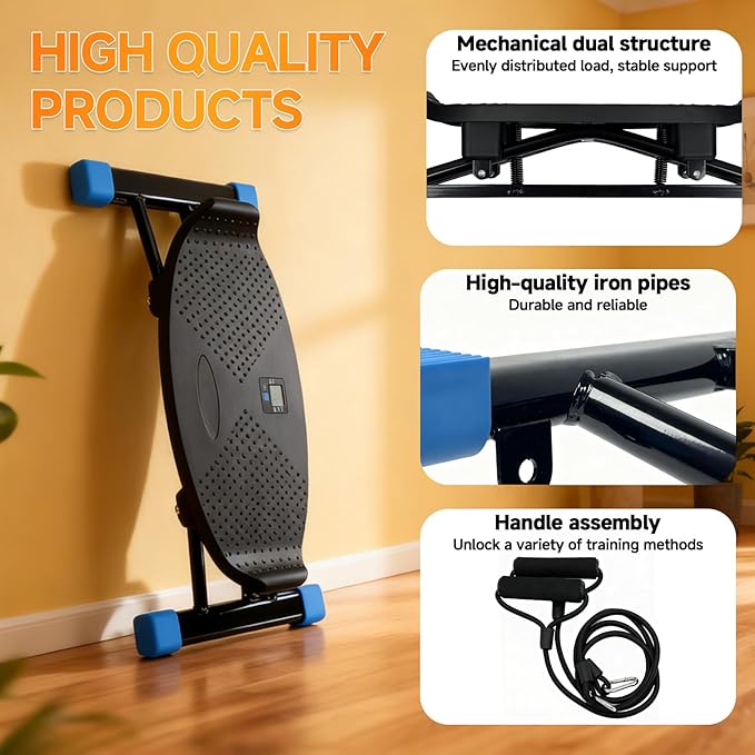 Balance Trainer Simulated Ski Machine Resistance-Based Aerobic Treadmill Portable Stepper Carries 300 pounds Silent Full-Body Exercise Machine with LED Display.