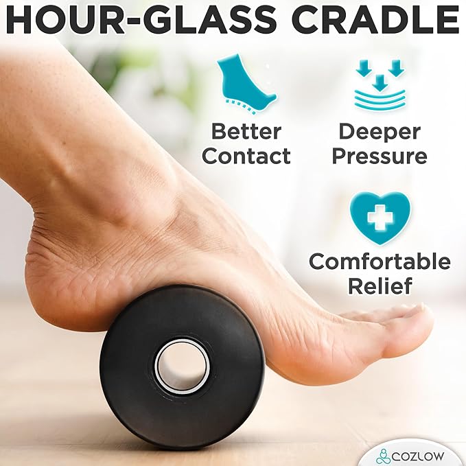 COZLOW - Foot Massager for Plantar Fasciitis Relief - Trigger Point Massage Roller for Feet Pain, Neuropathy, Heel Spur, Flat Arch - Portable Deep Tissue Muscle Therapy Tool for Sole, Calf, Hand, Arm