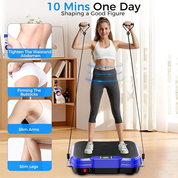 Vibration Plate Exercise Machine,Vibration Plate for Lymphatic Drainage Power Vibration Plate Machine Support 450 Lbs 250 Adjustable Speeds,Vibrating Plate Shake Plate Weight Loss