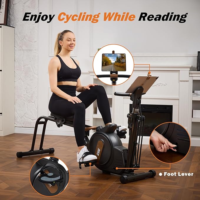 Rowing Machine for Home, 3 in 1 Magnetic Rower with 6-Level Height Adjustable, LCD Monitor & Phone Holder, APP Compatible, Folding Design, 350LBS Weight Capacity for Full-Body Workout