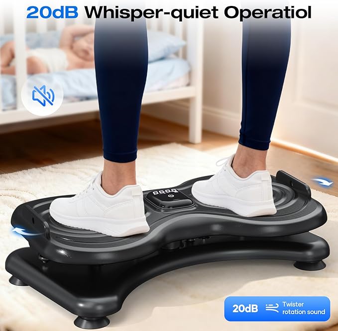 Silent Waist Twist Machine, Anti-Slip Twister Exercise Board with Stable Base, Waist Twisting Disc for Safe Ab Workout and Foot Massage at Home or Gym