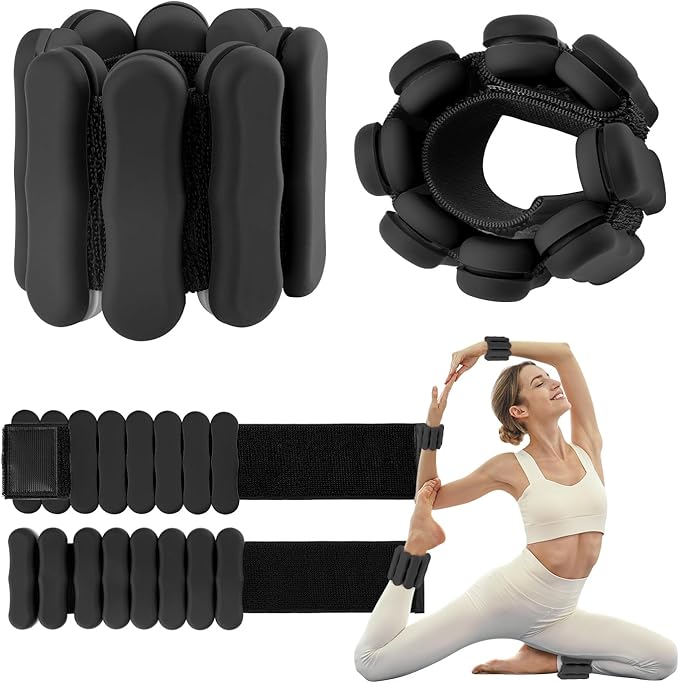 Wrist Ankle Weights for Women Men, Leg Arm Wrist Weights Bangles 1lb*2 2lb*2 Wearable Weights Pilates Weighted Bracelet for Strength Training Walking Swimming Yoga Physical Therapy