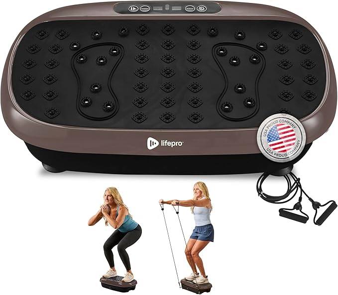 Lifepro HexaPlate Lite Vibration Plate Exercise Machine with Magnetic Acupoints - Full Body Vibration Platform for Beginners and Recovery - Lymphatic Drainage Massager for Muscle Toning and Fitness