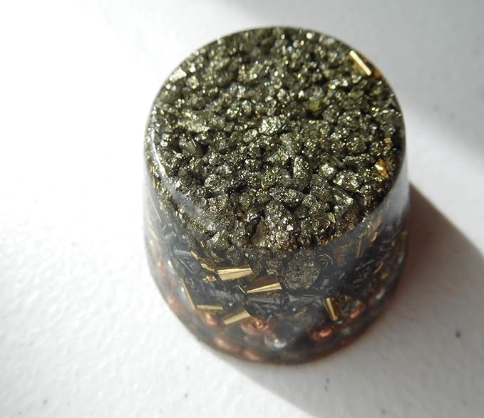 Pyrite Orgone Generator Energy Accumulator 528Hz/7.83Hz/Advance Harmonics Many Beautiful Ingredients and Colors!! (Pyrite)