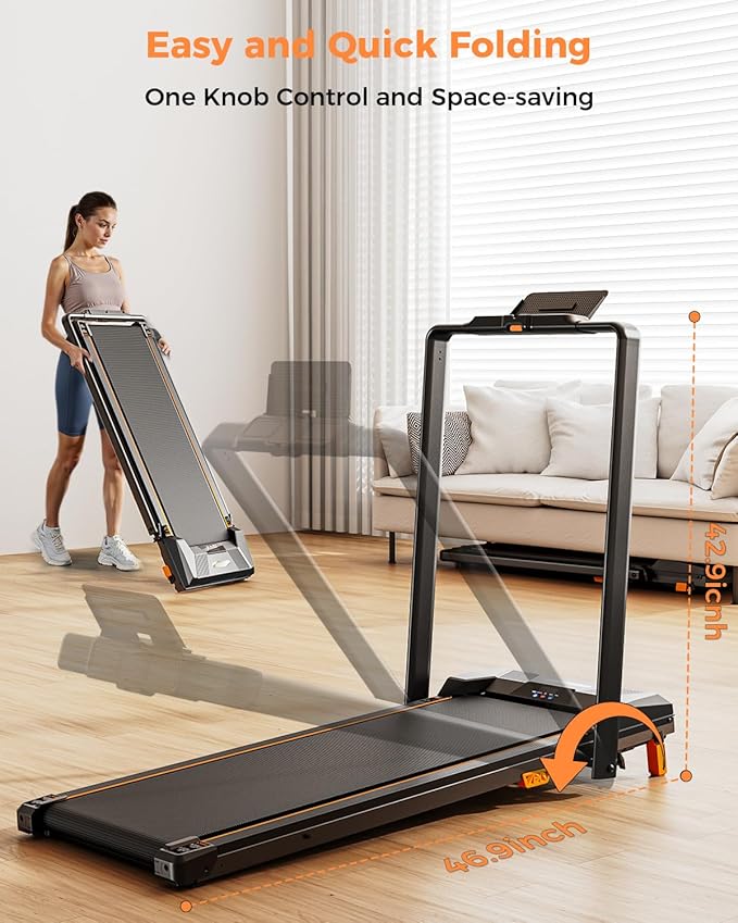 Walking Pad Treadmill, BestGod Incline Under Desk Treadmill 330lbs Capacity, 2.5HP Portable Treadmills for Home, Compact Treadmills Mini Running Machine with Remote Control